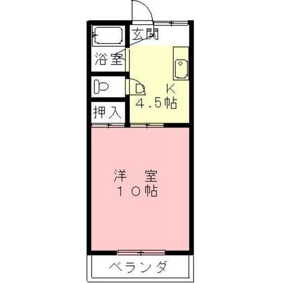 ライオンズビル(1K/1階)の間取り写真