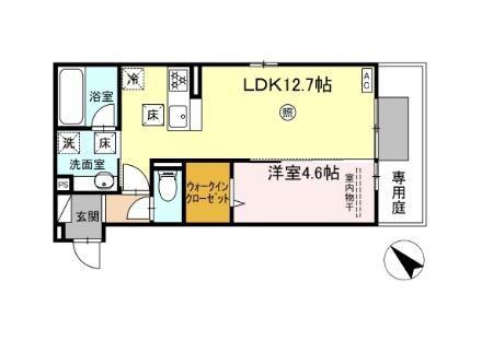 ヴィバーチェ(1LDK/1階)の間取り写真