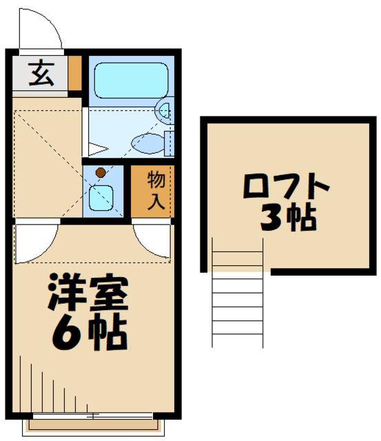 キャッスルつきみ野(1K/1階)の間取り写真