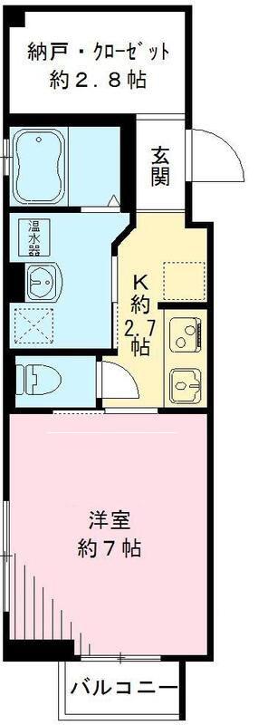 カサデグラシアス(1SK/3階)の間取り写真