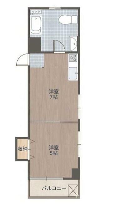 川口ビル(1DK/3階)の間取り写真