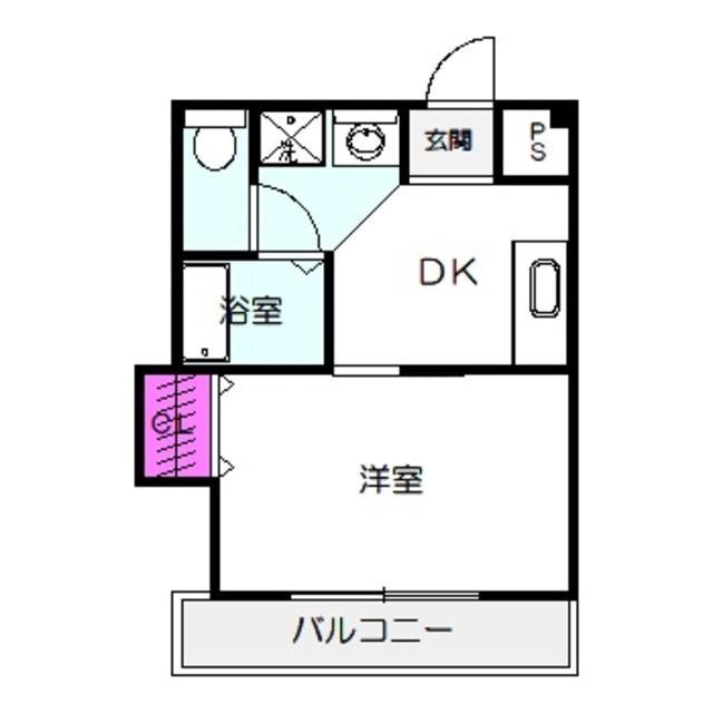 レジデンス緑橋(1DK/2階)の間取り写真