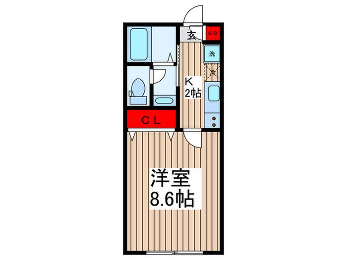 ボヌール(1K/1階)の間取り写真