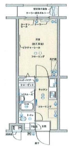 アヴィニティー調布南(1K/1階)の間取り写真