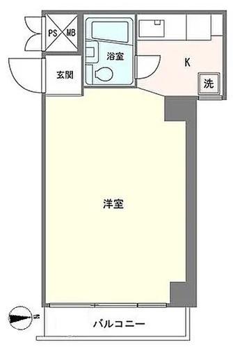 田町センチュリーマンション(ワンルーム/4階)の間取り写真