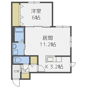 クラリス麻生(1LDK/1階)の間取り写真