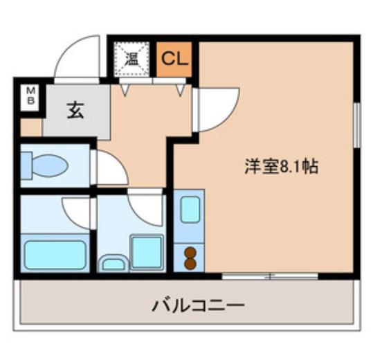 カーサビオラ(ワンルーム/3階)の間取り写真