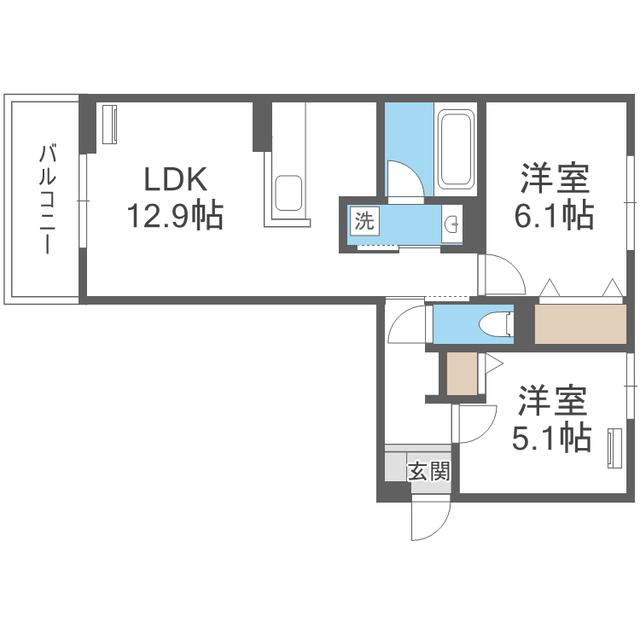 CHOUETTE(2LDK/2階)の間取り写真