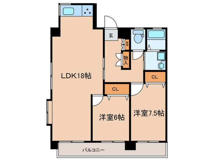 グレイスハウス(2LDK/1階)の間取り写真
