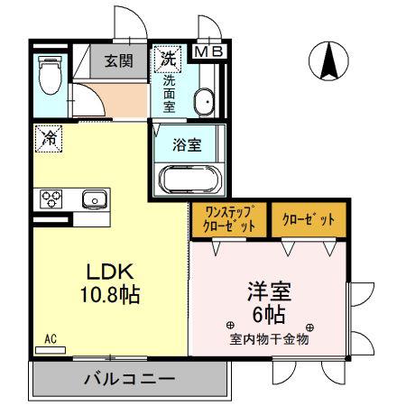 ラ・サンテ A(1LDK/2階)の間取り写真