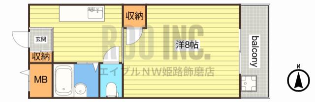 MY-R太子(ワンルーム/3階)の間取り写真