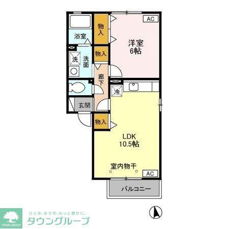 メゾン・クレールA/B(1LDK/2階)の間取り写真