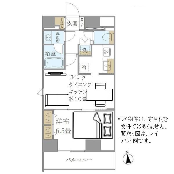 PREMIUM CUBE 上野(1LDK/11階)の間取り写真