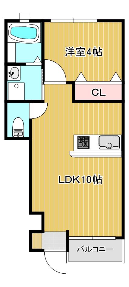 ラック南方(1LDK/1階)の間取り写真