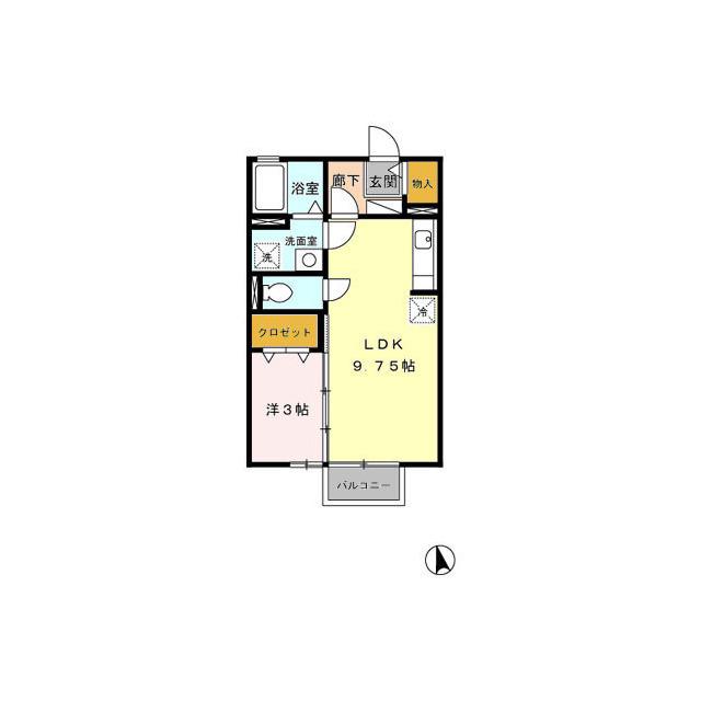 D-ROOM ハイツあすなろ(1LDK/2階)の間取り写真