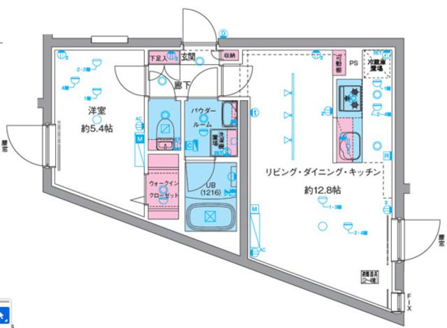 GENOVIA中野坂上(1LDK/3階)の間取り写真