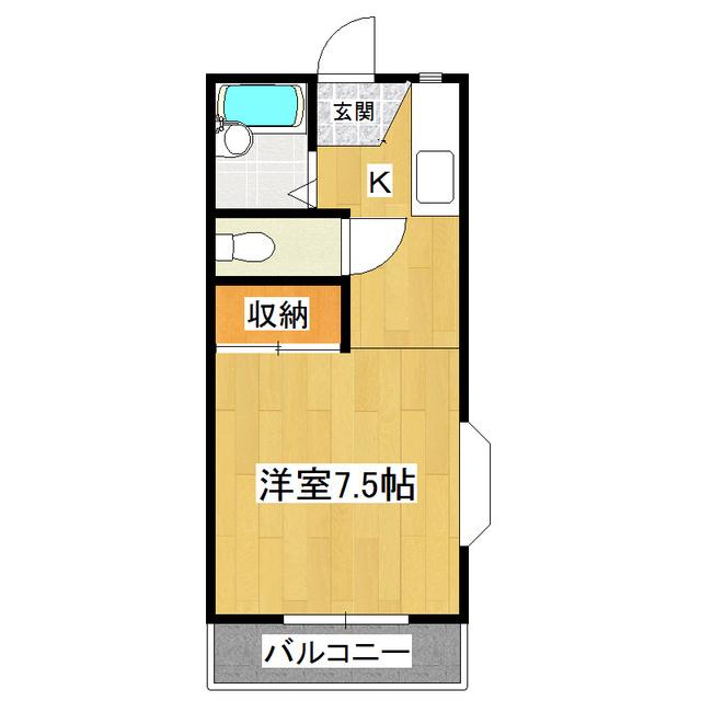 アーバンスクエア(1K/2階)の間取り写真