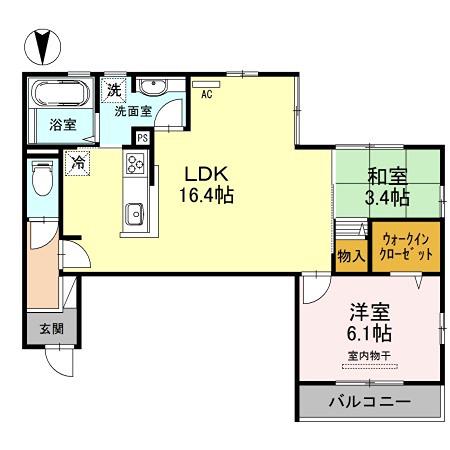 D HOUSE GRANDE(2LDK/2階)の間取り写真