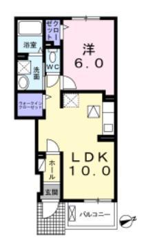 シャン・ド・プレールB(1LDK/1階)の間取り写真