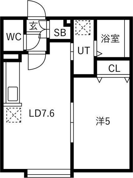 NEW-NESS彩 NEWーNESS彩(1DK/1階)の間取り写真