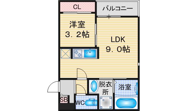GRANDTICWILL(1LDK/1階)の間取り写真
