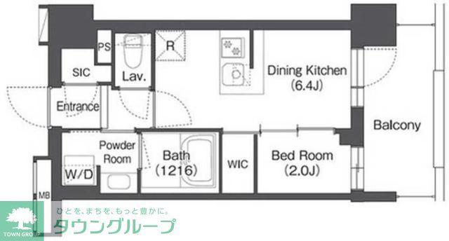 コンフォリア森下サウス(1DK/2階)の間取り写真