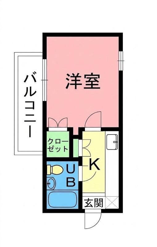 ユースピア本厚木(1K/3階)の間取り写真
