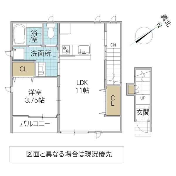 エスポワール生田町(1LDK/2階)の間取り写真