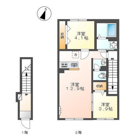 レオ グランツ 2(2LDK/2階)の間取り写真