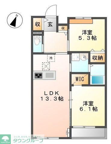 リッシュモント(2LDK/3階)の間取り写真