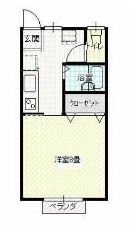 シャトーレオA棟(1K/1階)の間取り写真