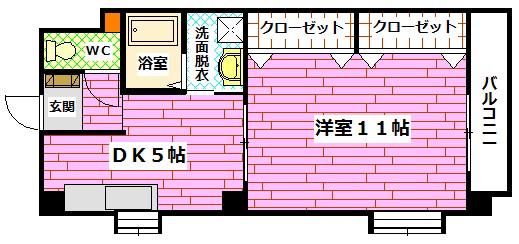シャトームジカ(1DK/4階)の間取り写真