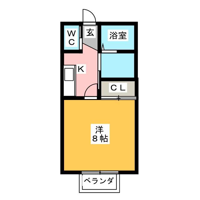 サニーコート横砂(1K/1階)の間取り写真