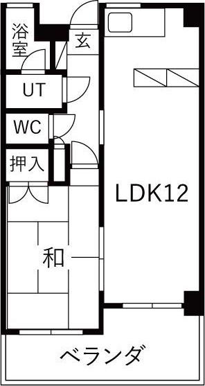 ロジェ露橋(1LDK/1階)の間取り写真
