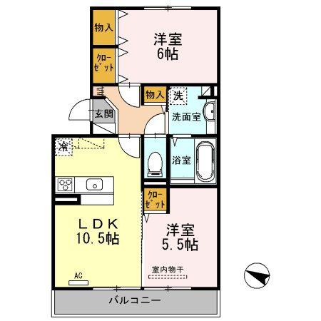 エストレーラ(2LDK/2階)の間取り写真
