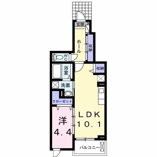 丸信ハウスII(1LDK/1階)の間取り写真