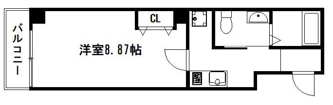 フラッティK&S千本寺之内(1K/2階)の間取り写真