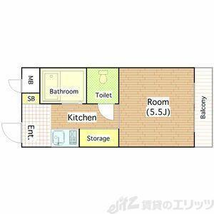 サンライト上新庄(1K/2階)の間取り写真