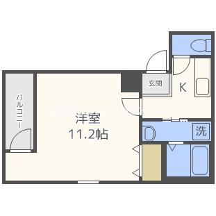 フジパレス中加賀屋I番館(1K/3階)の間取り写真