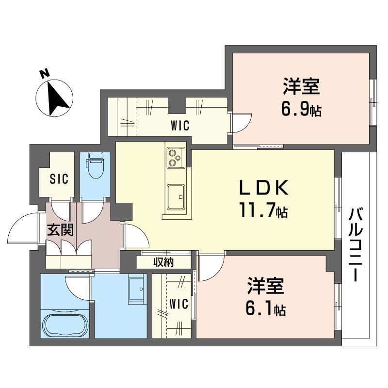 エフボーテ(2LDK/2階)の間取り写真