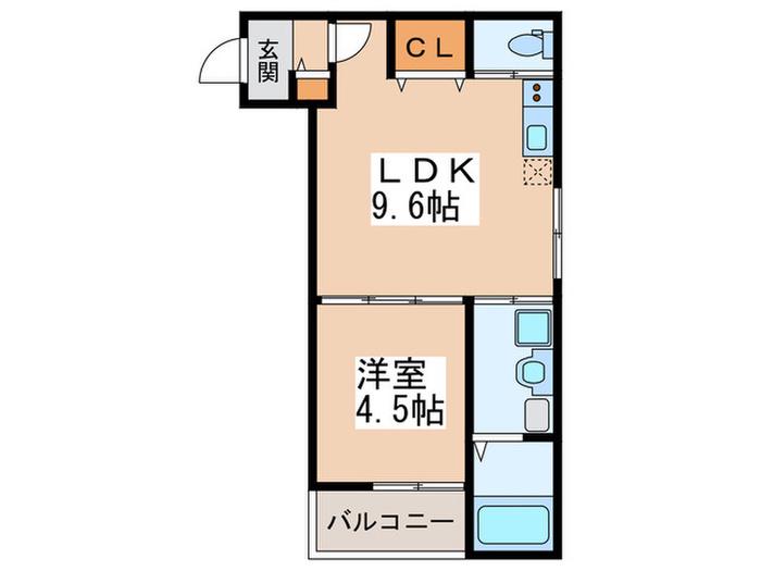 ハイム凜(1LDK/3階)の間取り写真