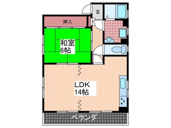 NODACO府中大通(1LDK/3階)の間取り写真