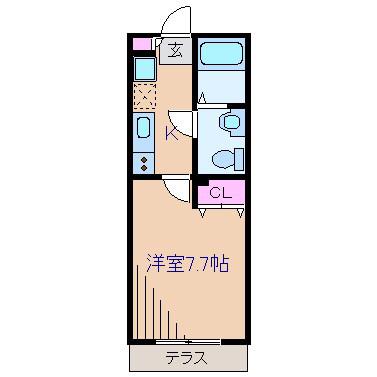 フラワーメゾンIK(1K/1階)の間取り写真