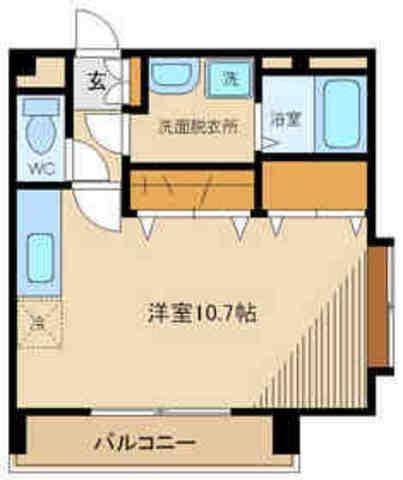 メゾン梨花Ⅱ(ワンルーム/2階)の間取り写真