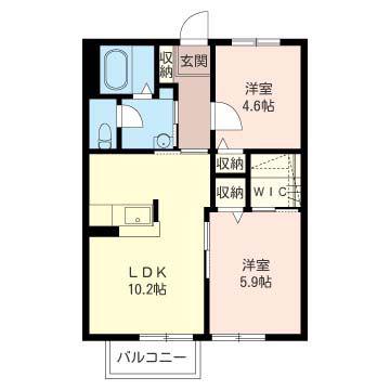 グランメール(2LDK/2階)の間取り写真