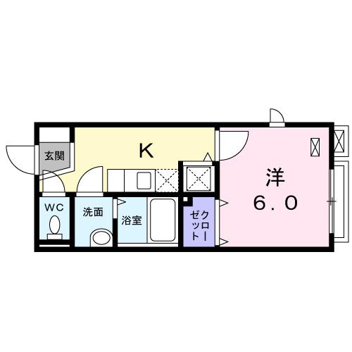 レスポワール山王(1K/2階)の間取り写真