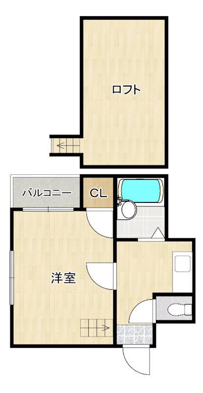 ル・クール高宮(1K/1階)の間取り写真