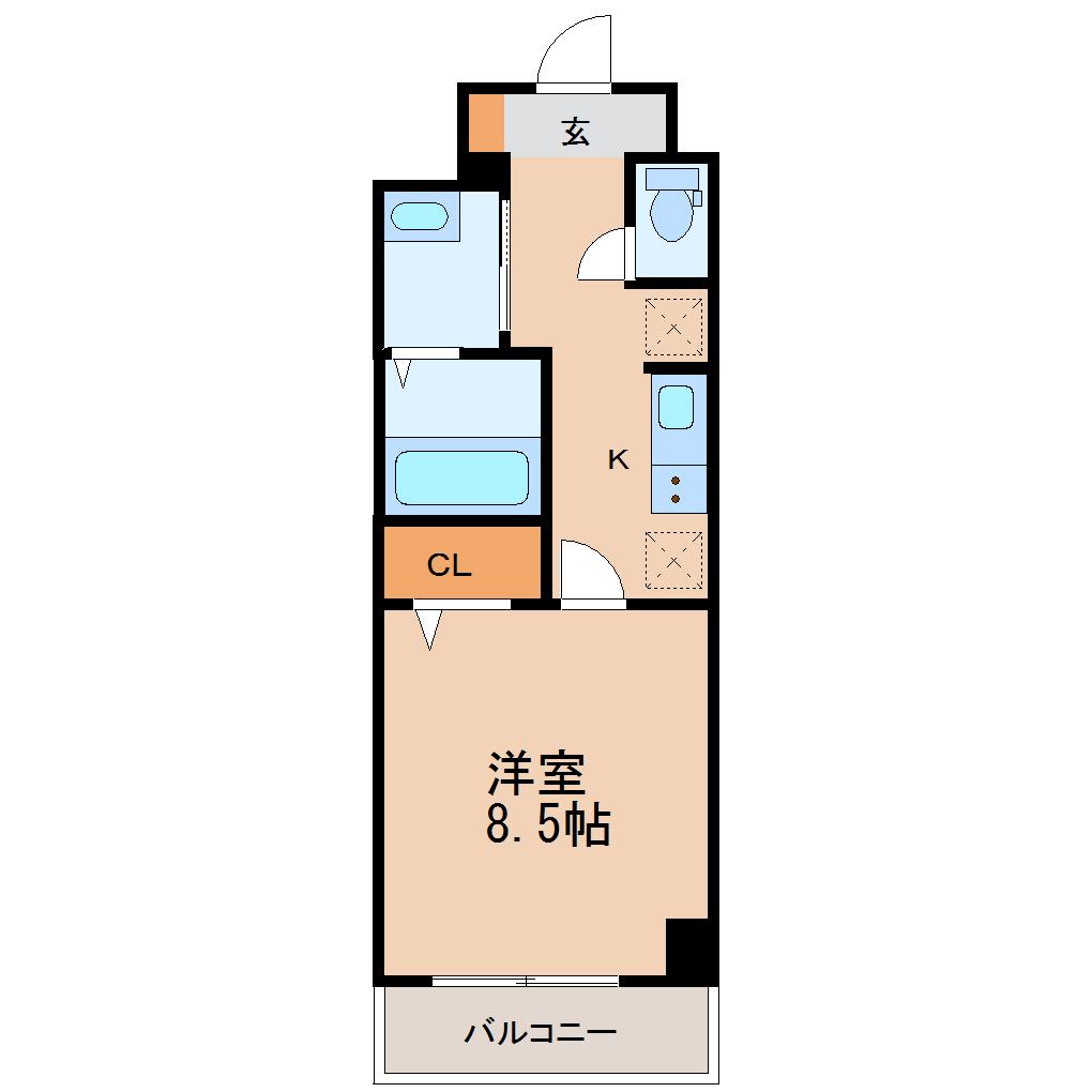 JR仙石線・小鶴新田駅 徒歩13分(1K/2階)の間取り写真