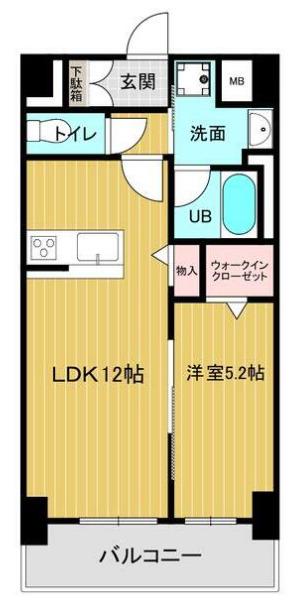 ルーチェⅤ(1LDK/4階)の間取り写真