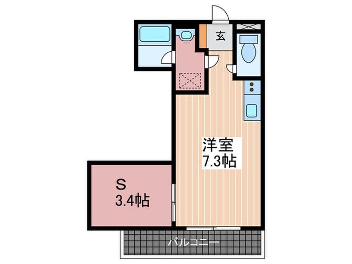 AXA五日市駅前(1SK/2階)の間取り写真